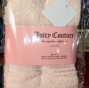 Juicy Couture Blush Cotton Hand Towels
